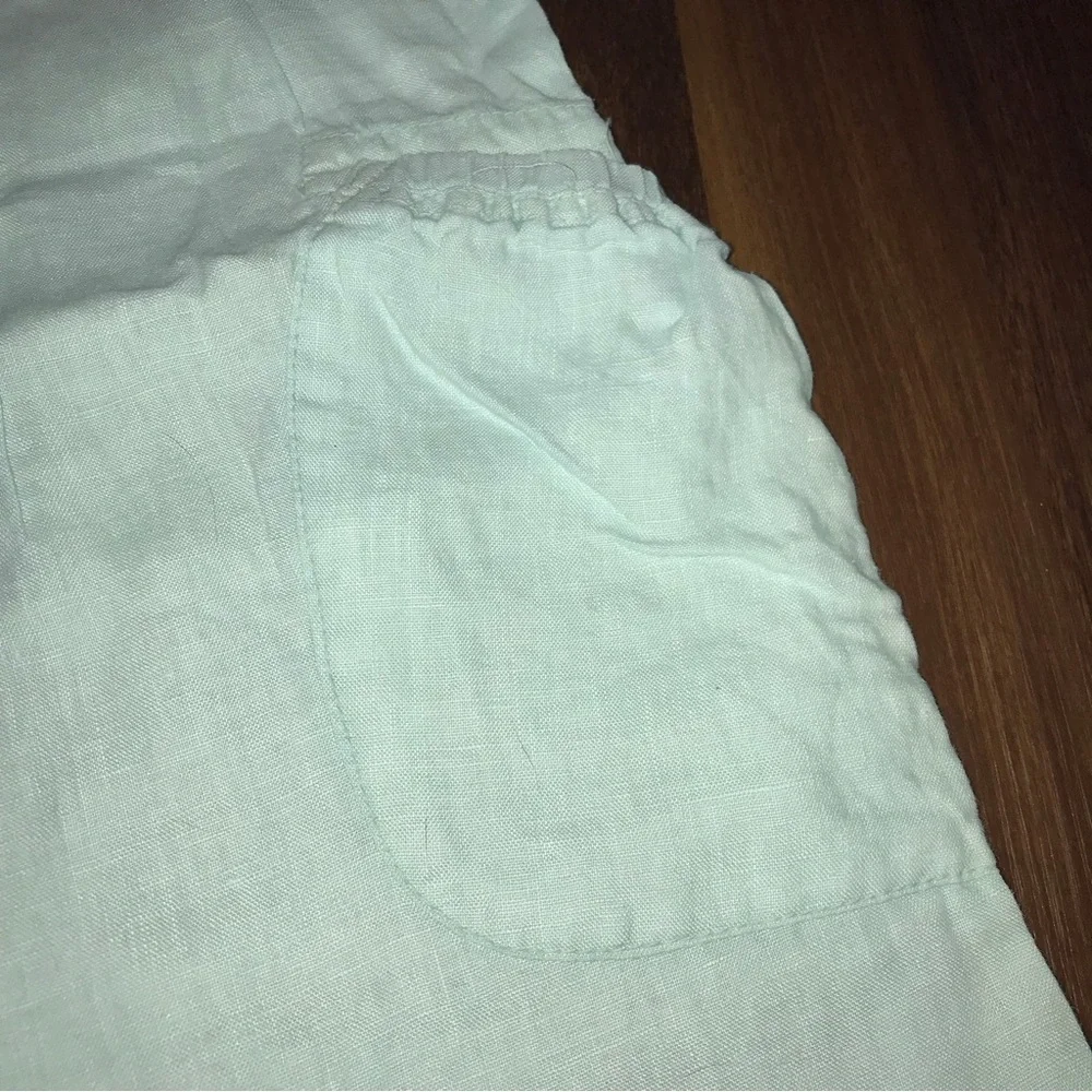 XCVI Raw Hem Linen Cargo Pocket Cropped Pants NWT - Picture 8 of 10